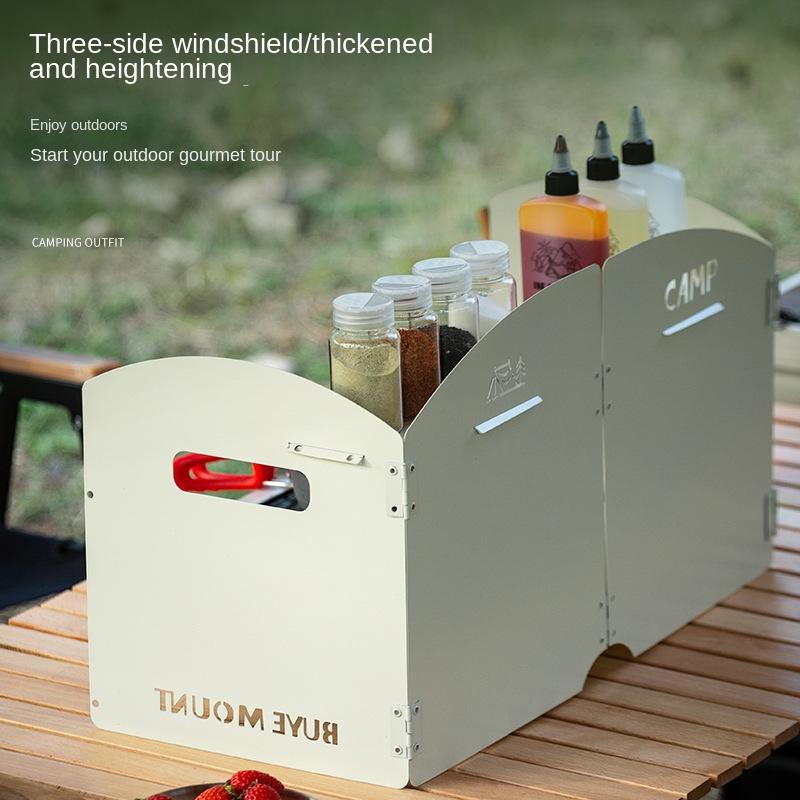 Outdoor Windshield Portable Gas Stove Windshield Stove Gas Stove Enclosure Camping Thickened Furnace End Ring Folding Windproof Board