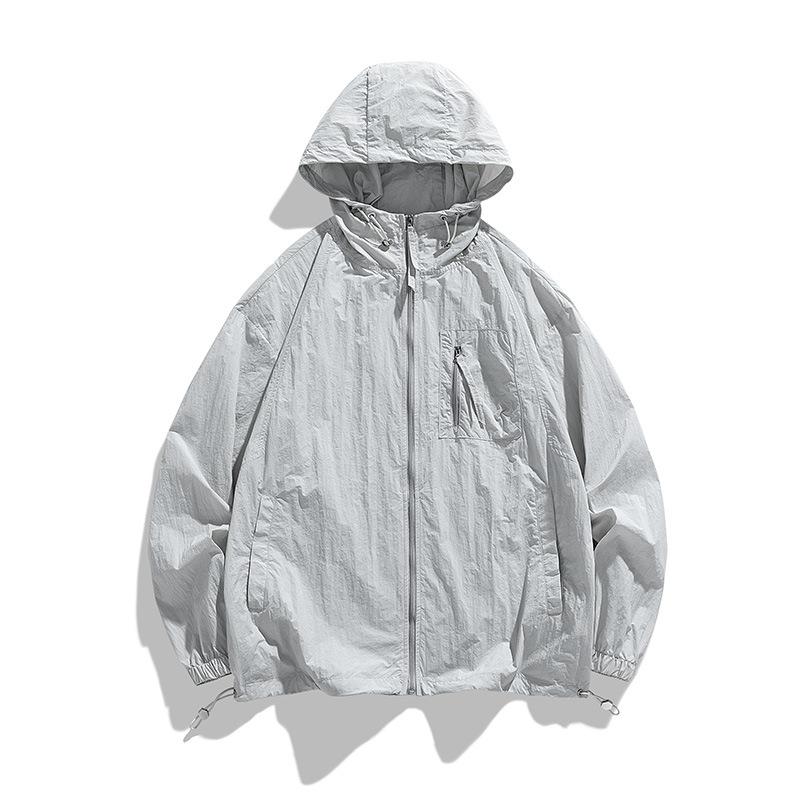 

Мужская ультратонкая солнцезащитная одежда, летняя солнцезащитная куртка с УФ-защитой XL серебряный