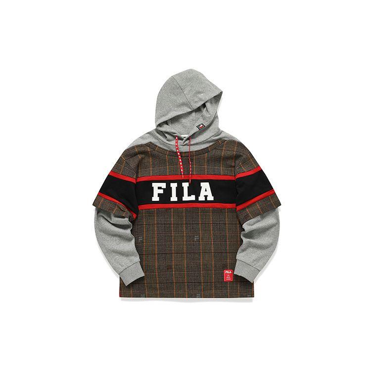 

FILA Mihara Yasuhiro Collaboration Series Color Block Hooded Sweatshirt Men Sweatshirt Moss-Brown F11M213201F-LK L