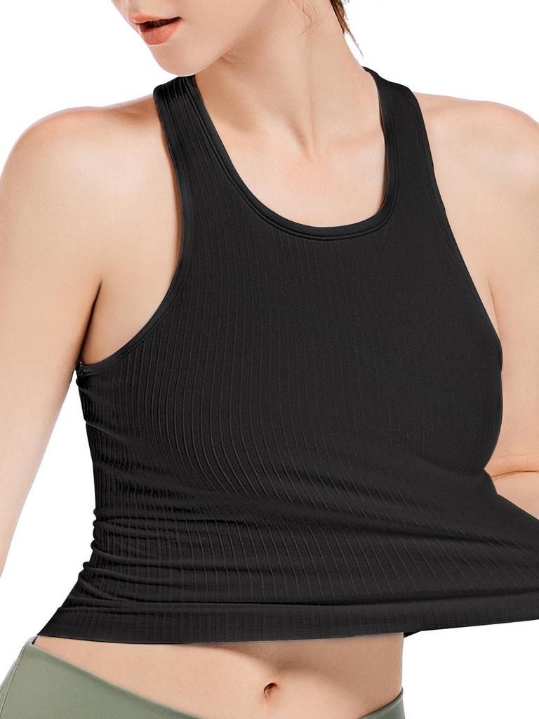 Lulu Women's Racerback Sports Tank Top with Chest Pads - Outdoor Summer Yoga Wear