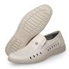Old man's head summer new men's white hollow cool leather shoes, casual and light foot lazy shoes 59109