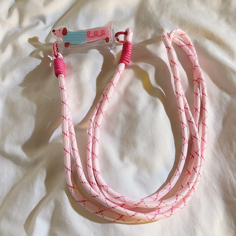 

Cartoon Cute Wind Puppy Mobile Phone Back Clip Bold Long Messenger Rope Woven Rope Strap Neck Anti-Loss And Drop