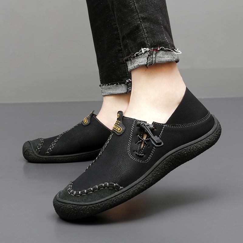 Loafers Men Matte Leather Soft Brown Casual Moccasin Men's Shoes Black Leather Shoes Driving Flats plus Size 38-47