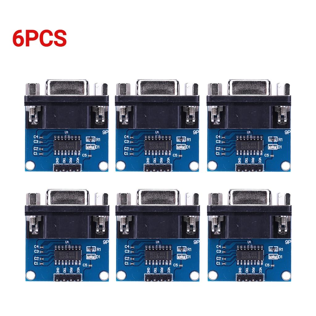 1-10PCS MAX3232 RS232 to TTL Serial Port Converter Module TX RX VCC GND Female DB9 Connector 3.3V-5.5V MAX232 Flashing Board