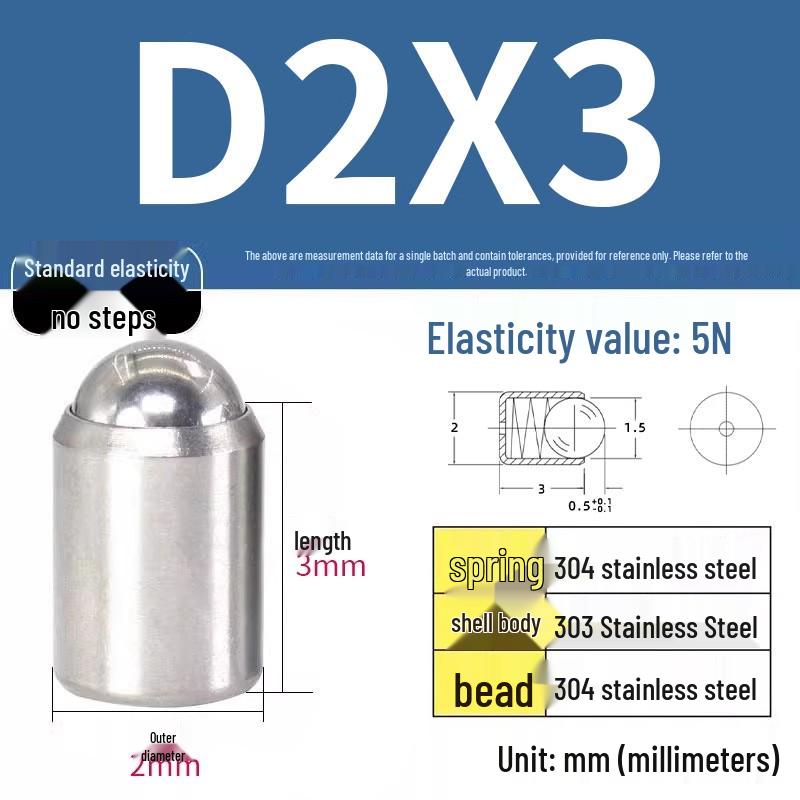 304 Stainless Steel Spring-Loaded Ball Plunger with Limit Screw