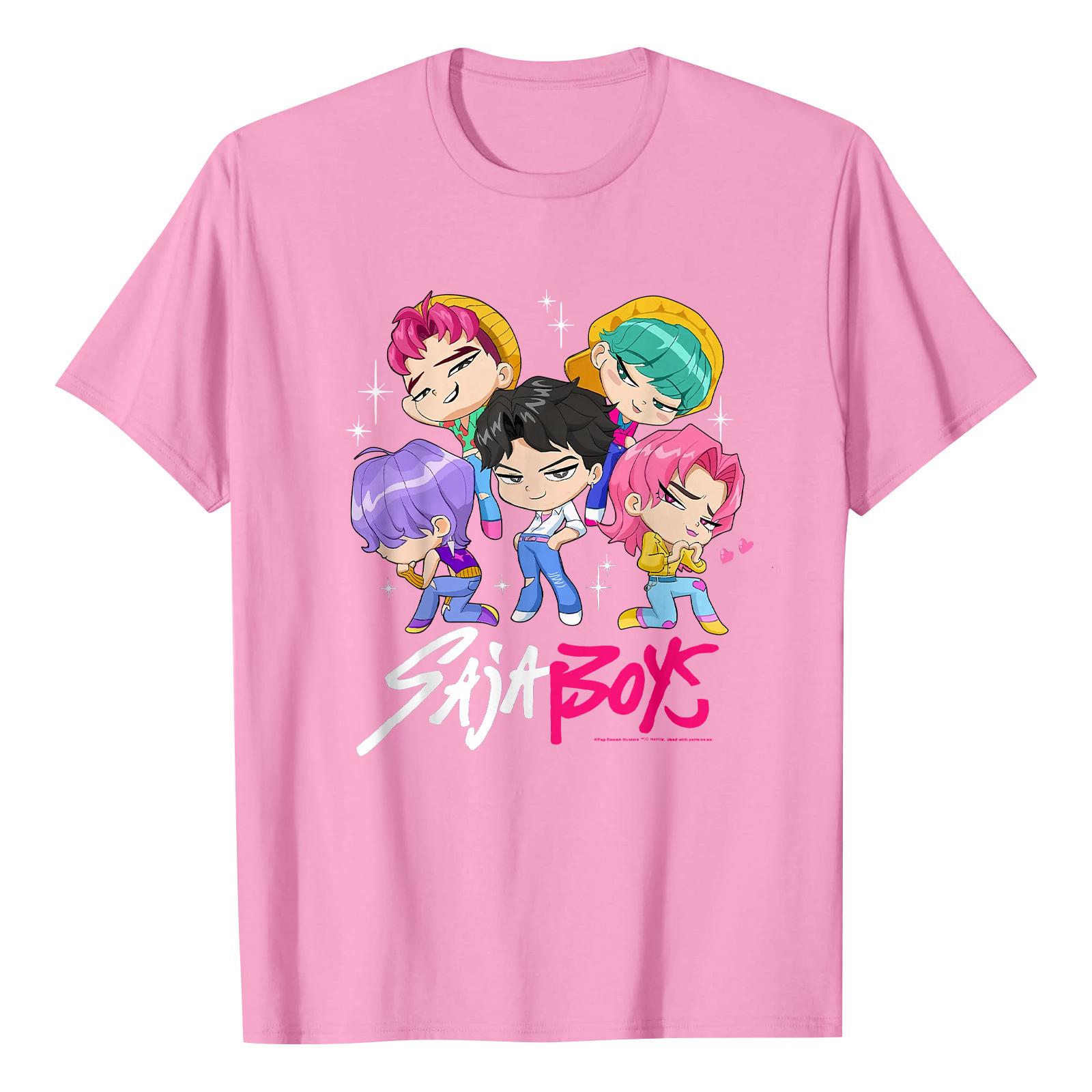 

Модная рабочая одежда с коротким рукавом и круглым вырезом, принтованные топы для женщин, летние топы L розовый