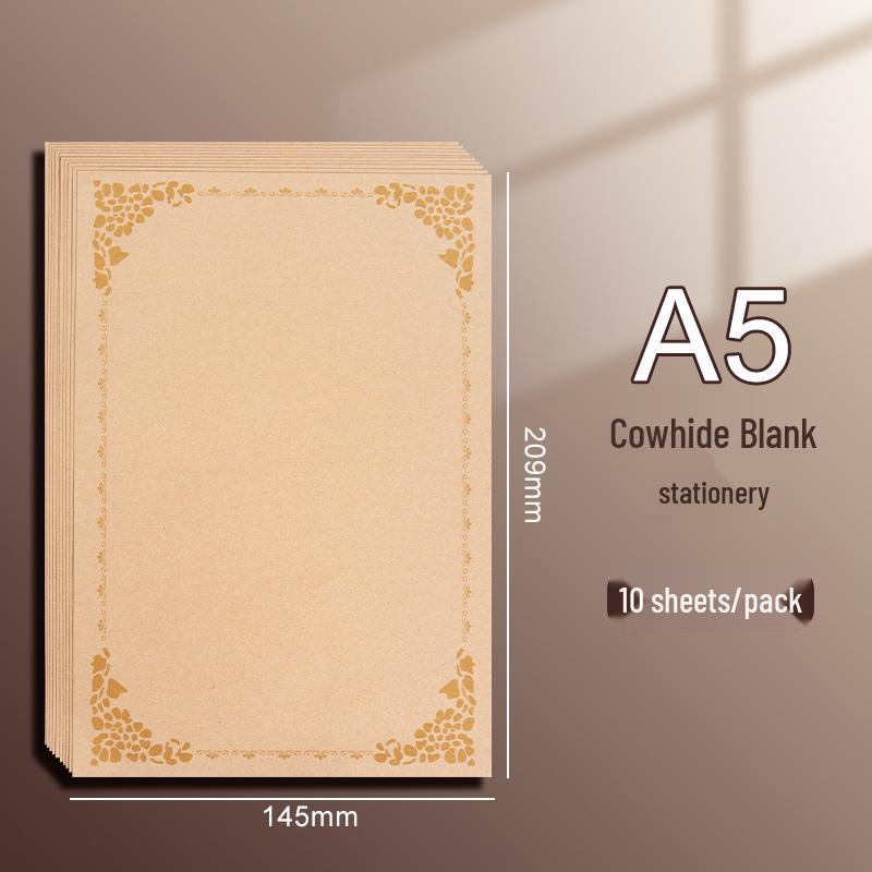 Vintage-Style Thick Kraft Paper Envelopes & Letter Set for Handwritten Notes & Birthday Cards