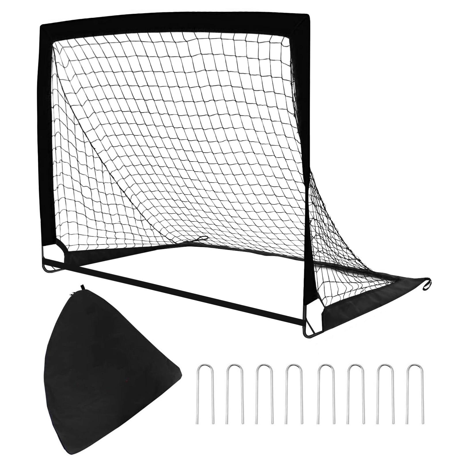 

Портативные детские футбольные ворота 4 x 3 выдвижные футбольные ворота для игры в помещении и на улице для малышей на заднем дворе чёрный