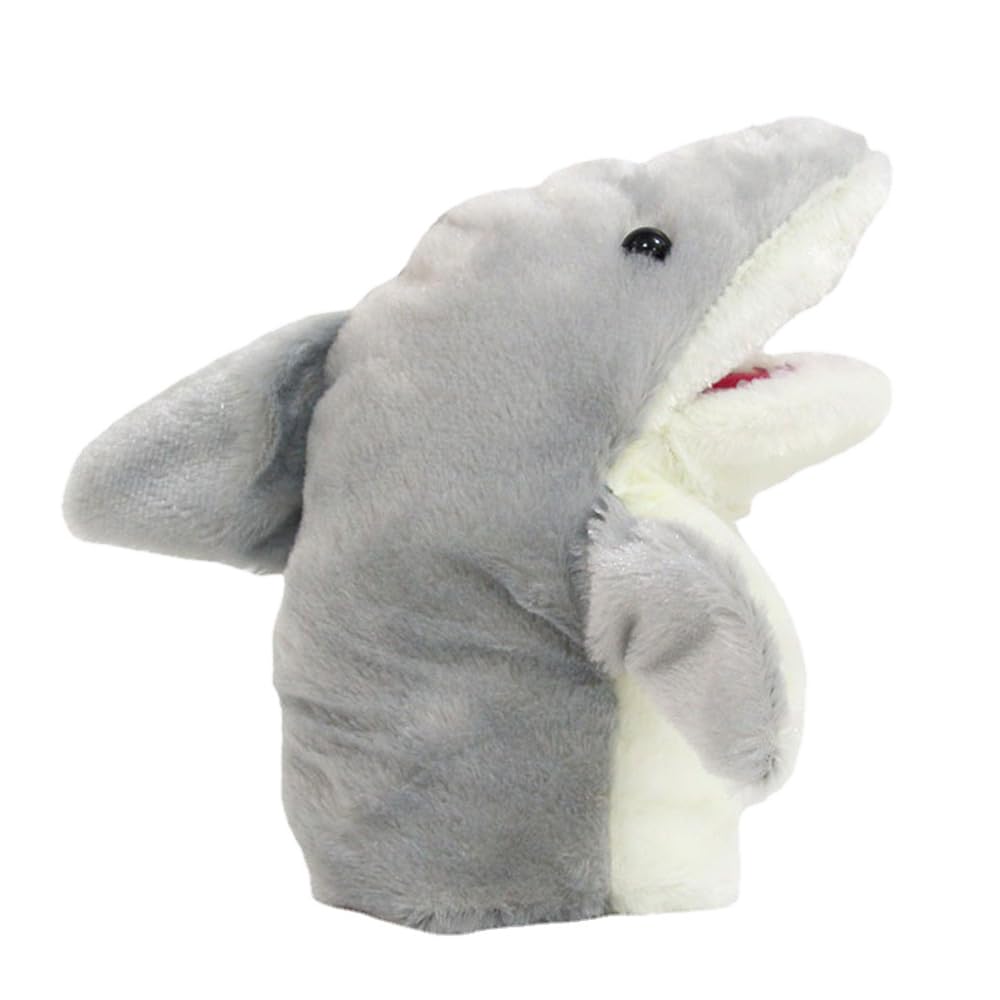 Shark Glove Doll Animal Hand Puppet Doll with Open Mouth Tricky Plush Toy Birthday Gift (Style 1)