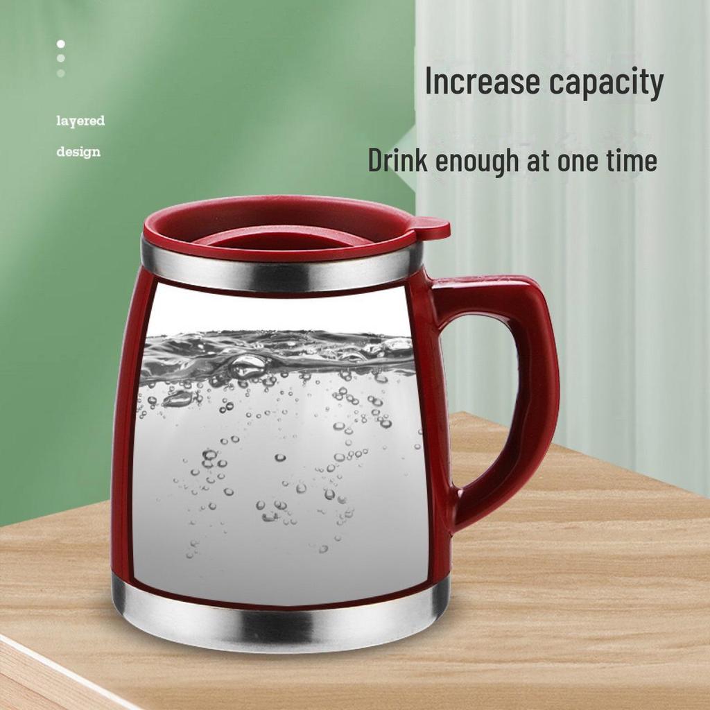 Stainless Steel Thermos Mug with Handle for Men & Women – Ideal for Tea, Coffee, Office, or Water.