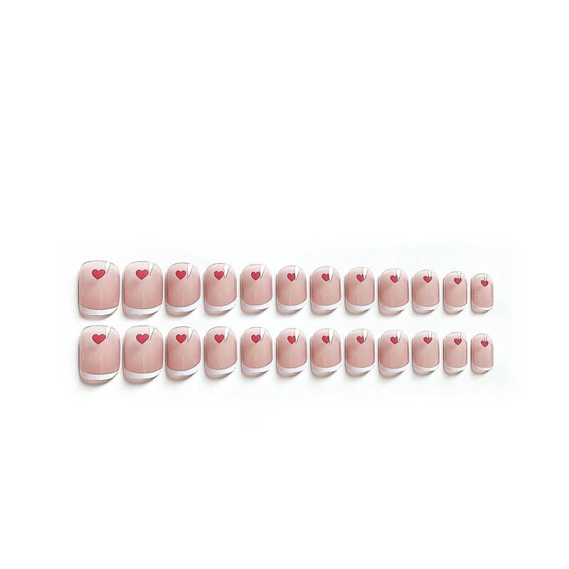 Wear Nail Art Sticker Fashion Simple Short Heart Removable Nail Patch Style