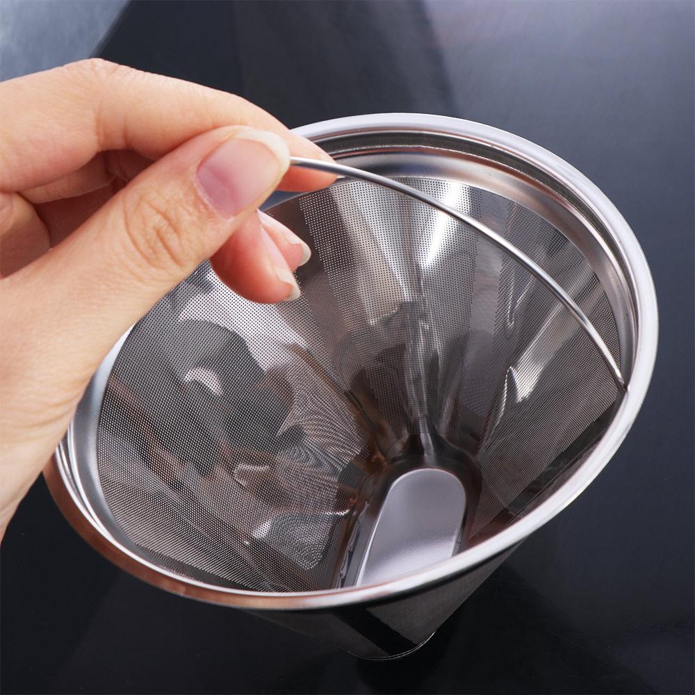 304 Edelstahl Filter für Filterkaffeemaschine mit klappbarem Griff Teefilter Café