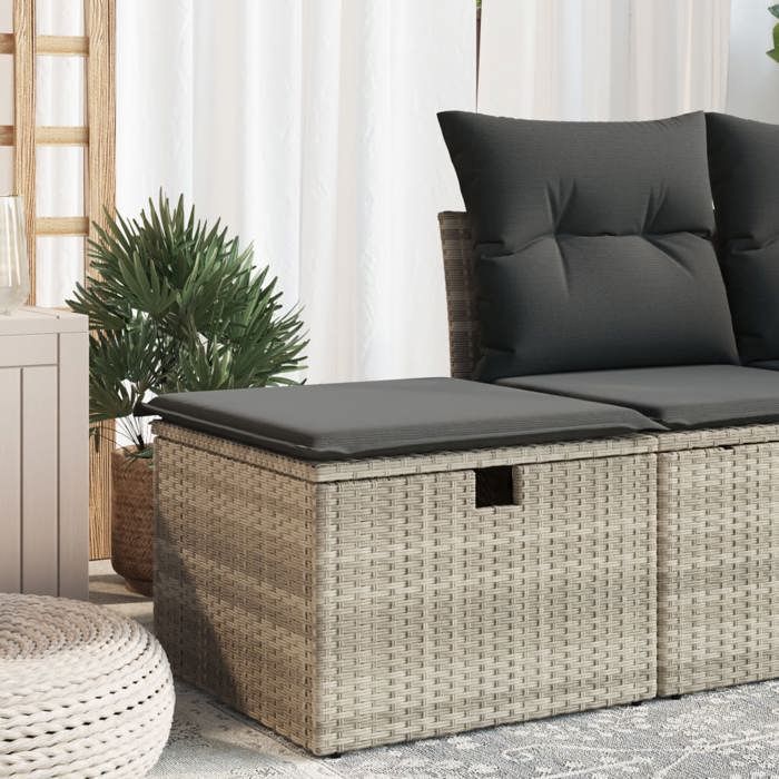 VidaXL Garden Stool Cushion, Seat with Cover, Outdoor Patio Balcony Terrace Furniture, Light Grey 55x55x37cm 366180