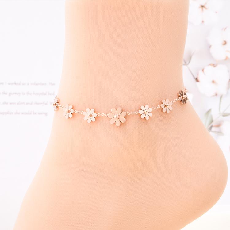 Bransoletka Na Nogę Kostkę Rose Gold