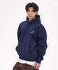 Graffiti Wide Shoulder Hoodie [Non-Fleece]_Navy