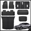 Car Trunk Mat For Tesla Model Y 2026 2026 Juniper TPE Floor Mats & Cargo Liner All Weather Trunk Mats Floor Liner Backrest Mats