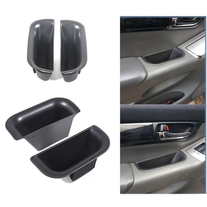 4 PCS Car Door Handle Storage Box Organizer Tray Front+Rear Door ABS For Toyota Land Cruiser Prado FJ120 2003-2009-A99D