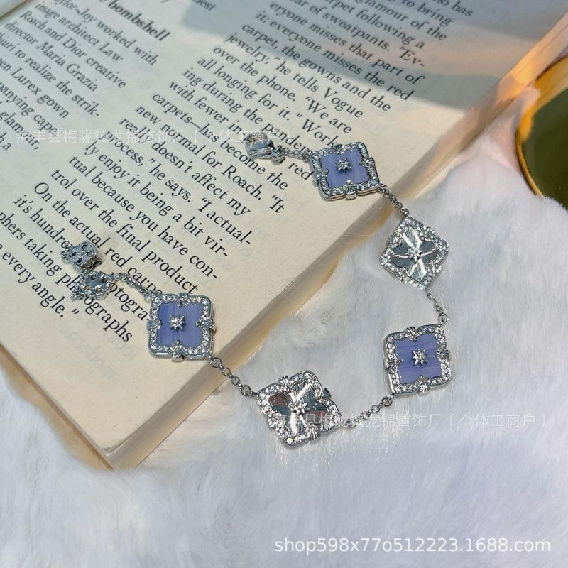 Buccellati Armband Kleeblatt Fünfblättrig Laser Diamant Doppelseitig Mädchen Retro Hof