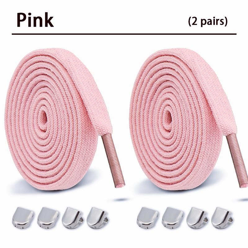 2Pair Double-layer elastic 8mm Flat Shoelace Shoes Accessories No Tie Shoe laces Quality Elastic Laces Sneakers Tennis Shoelaces