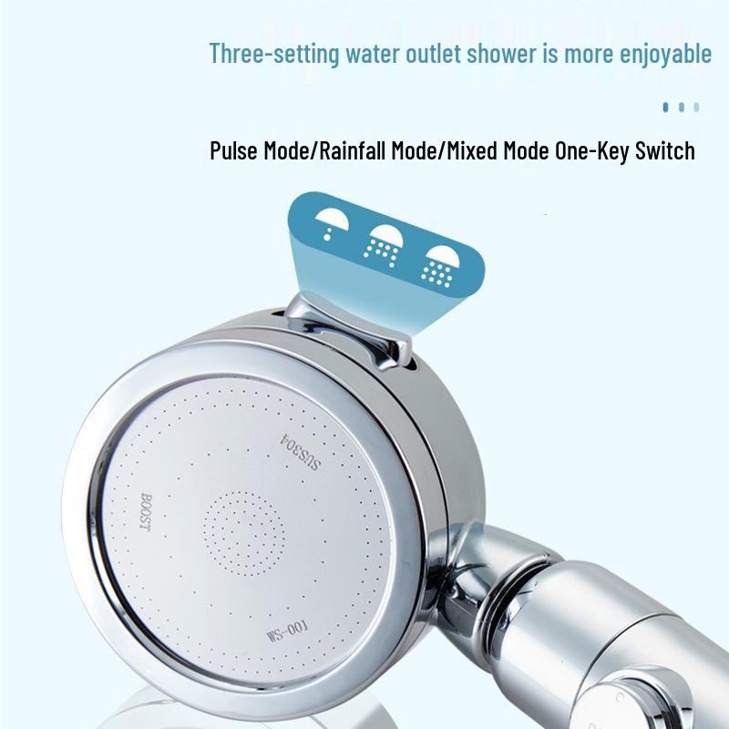 Triple-Mode Handheld Shower Head with Pressure Boost & Water Purification Filter