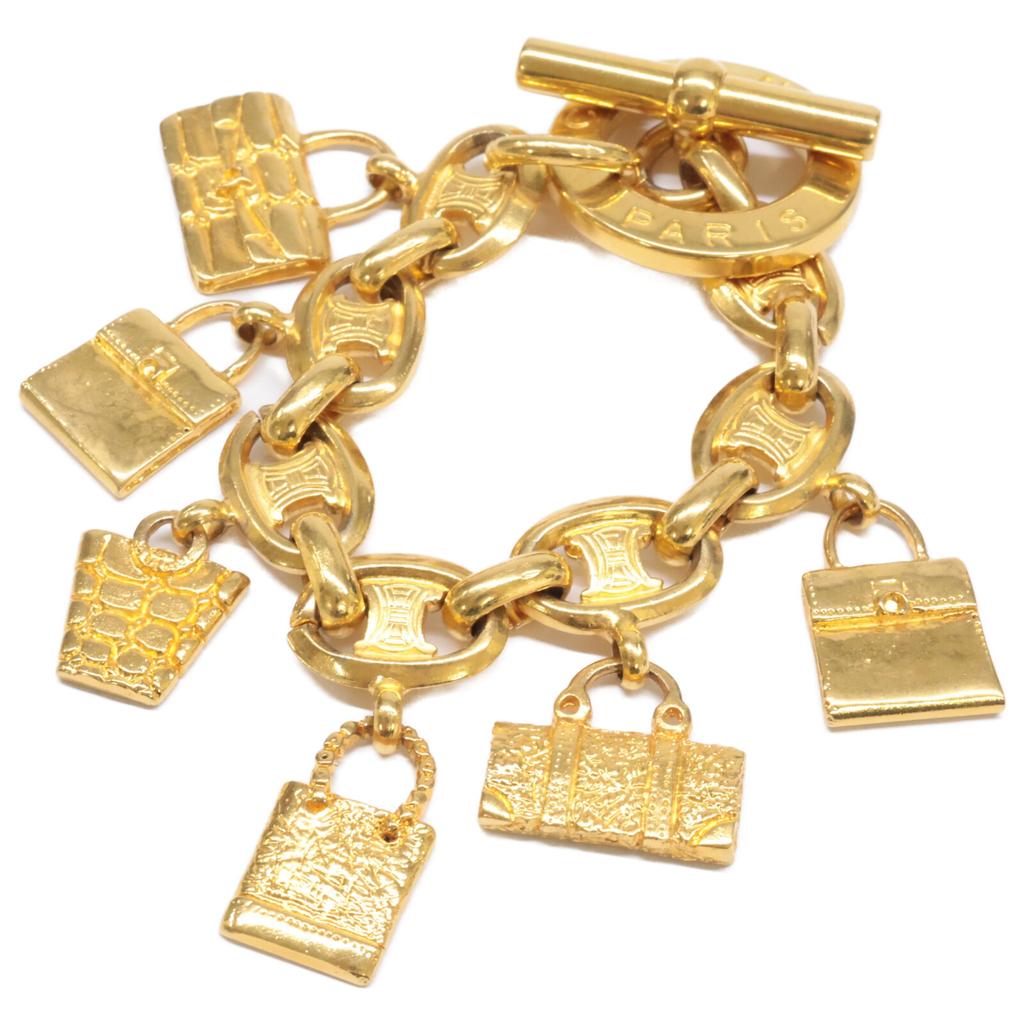 CELINE Bag Motif Charm Macadam Bracelet goldUsed