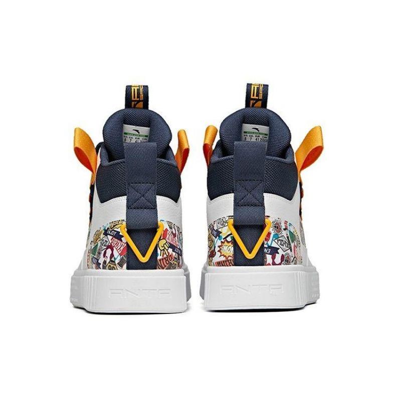 Anta Warm And Non-Slip High-Top Skate Shoes Men Sneakers White Blue 912128017-3