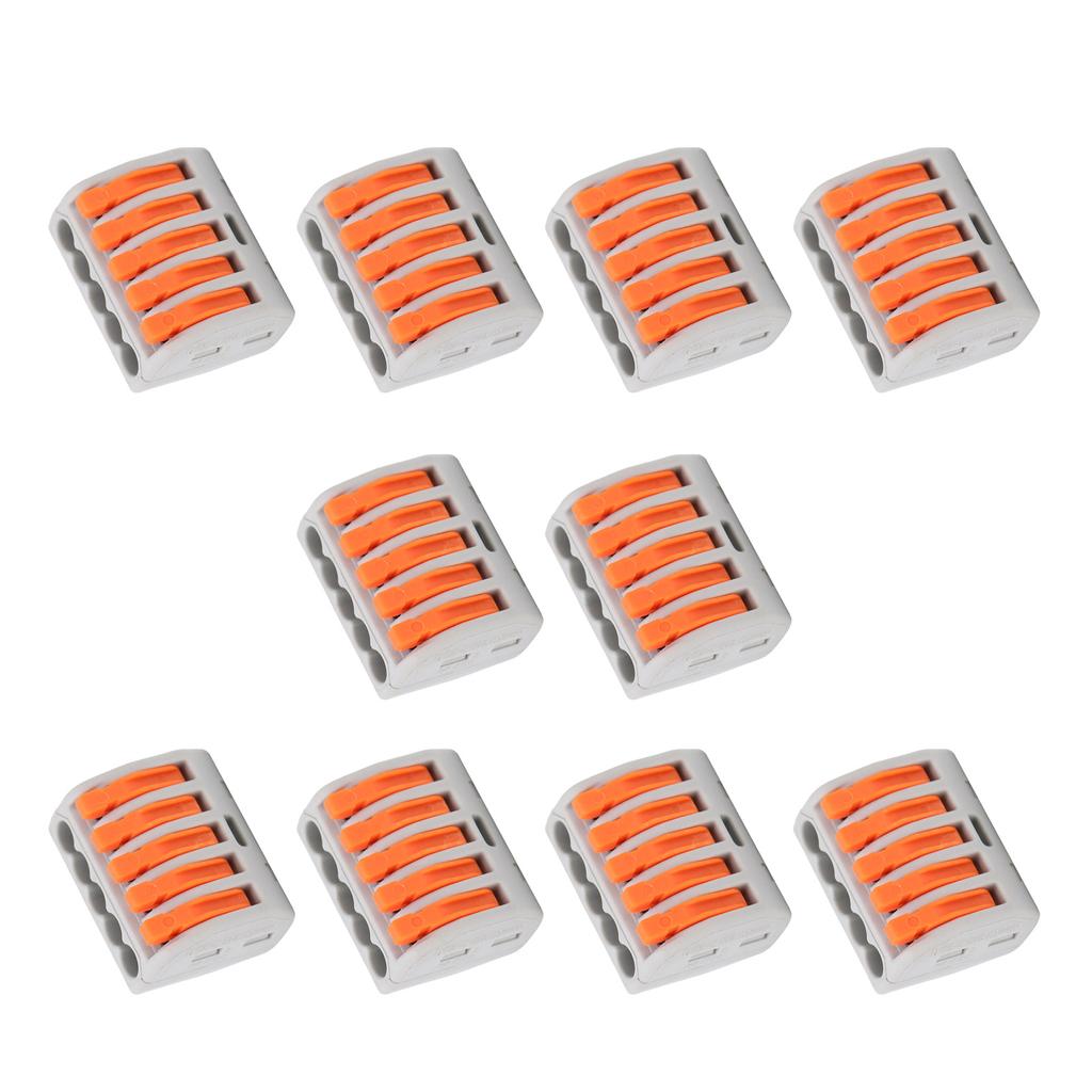 10Pcs Wire Block Clamp Terminal Quick Conductor Flexible Hard Cable Connector PCT215
