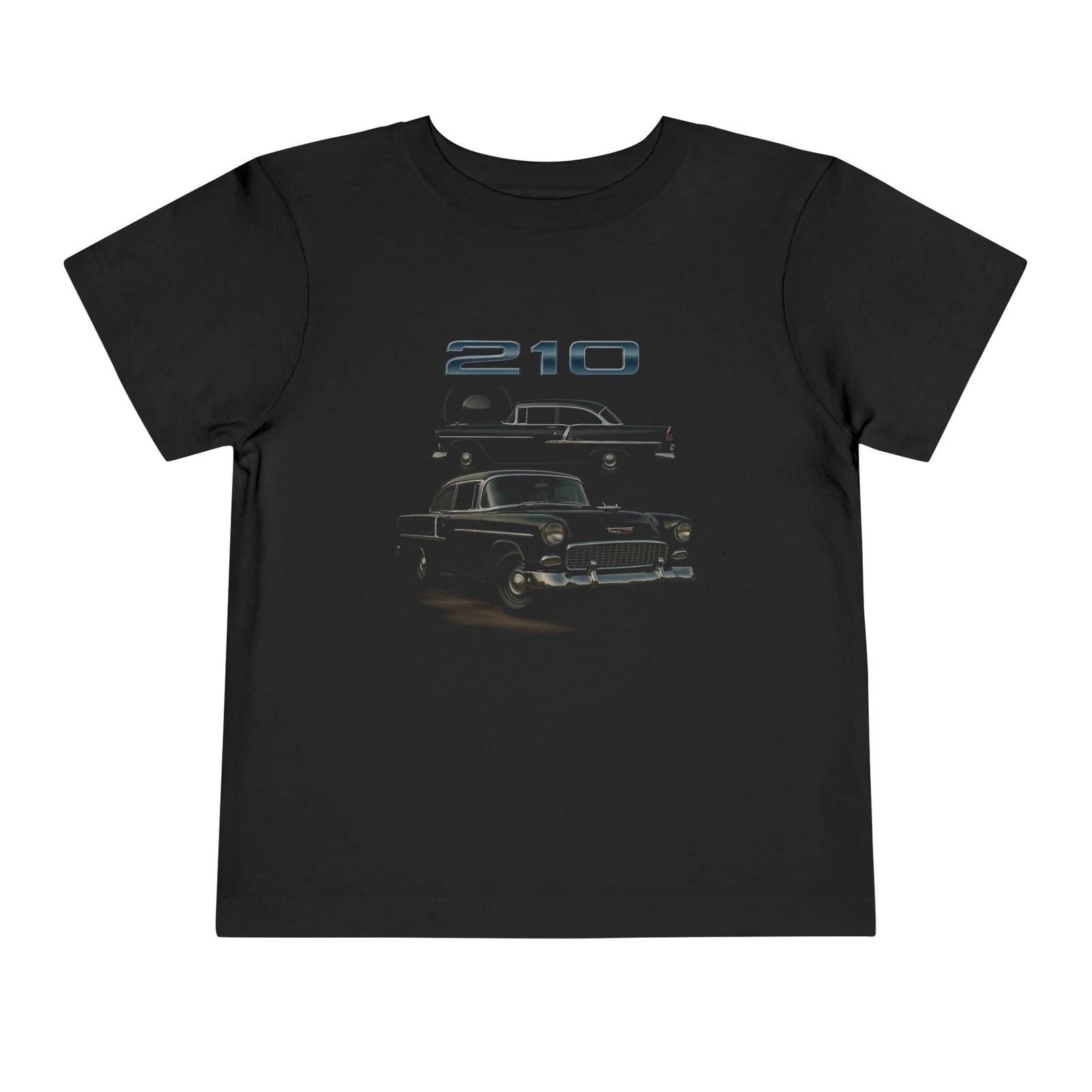 1955 Chevy 210 Toddler T-Shirt – Classic Black Hot Rod Graphic Tee XL