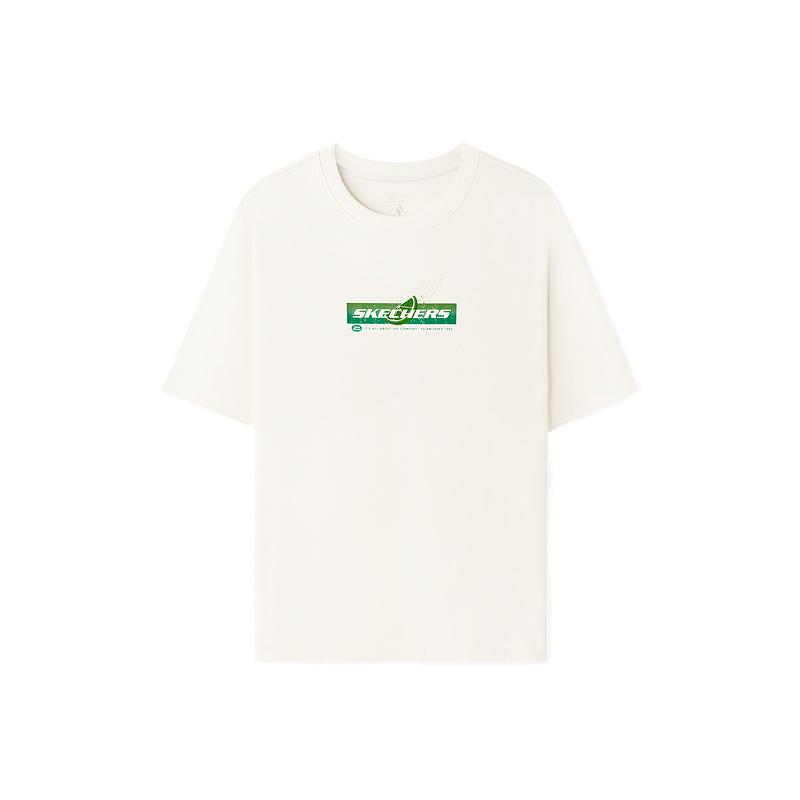 Skechers Soft And Comfortable Versatile Solid Color Short Sleeve T-Shirt Unisex Tops White L225U158-0074 S