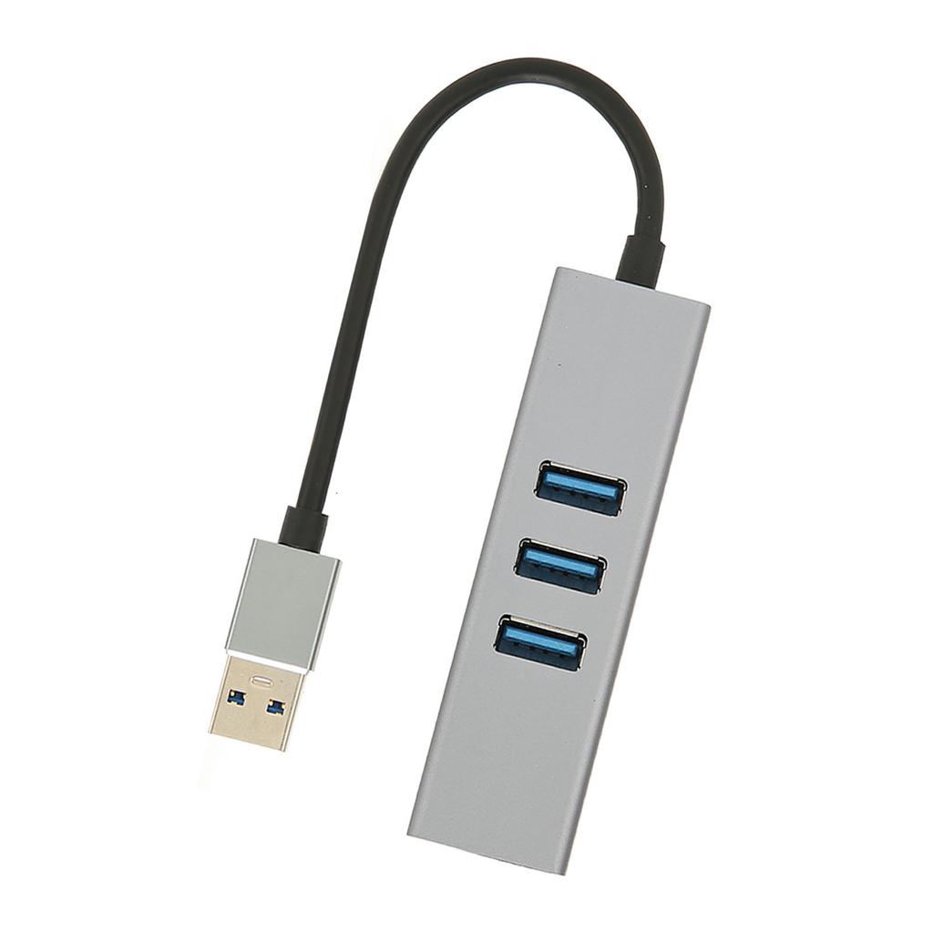4-Port USB3.0 Hub Multiport Plug and Play 5Gbps High Speed USB3.0 zu RJ45 Netzwerkadapter USB Dockingstation Silber