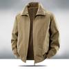 Men's Winter Plus Velvet Warm Cotton Workwear Jacket with Lapel for Cold Protection