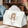 2D Flat 1pc, Tissue Box. Angel Prayer Pattern Napkin Dispenser, Reusable, Daily Desktop Tissue Organizer, Suitable for Kitchen Living Room Bedroom Bat