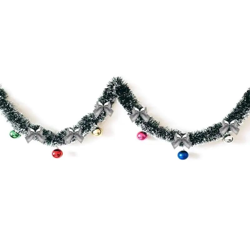 1PCS 2M Christmas Tree Tinsel Garland Christmas Decor For Home 2026 Metallic Twist Garland Xmas Ornament New Year Party Decor
