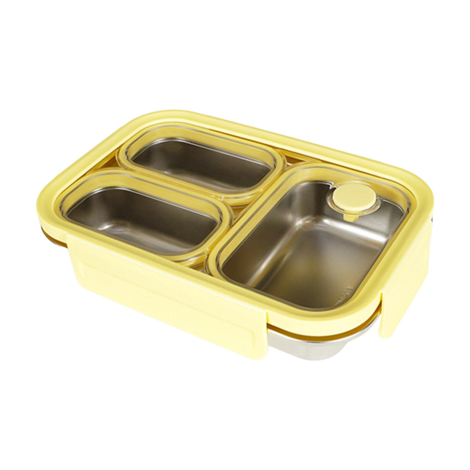Ланч-бокс из нержавеющей стали с цветовой гаммой повышающей уровень дофамина Термоконтейнер для еды Портативный ланч-бокс для работы Кемпинга Бенто-бокс One Size жёлтый 2180₽
