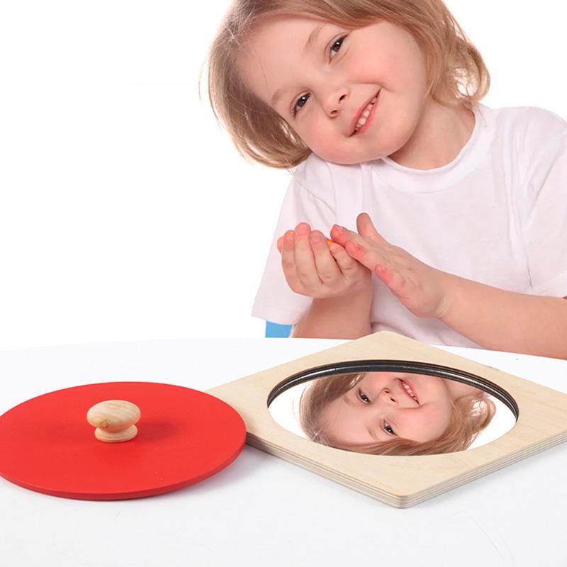 

Montessori Wooden Baby Mirror Puzzle - Educational Toy for Early Learning