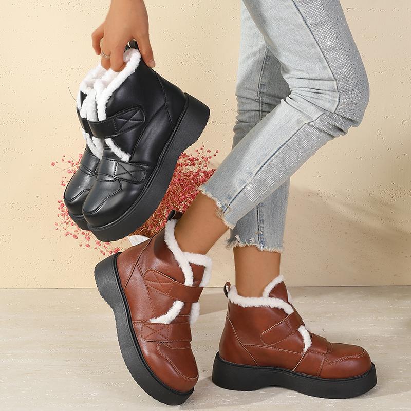 Damenstiefel im britischen Stil mit mittlerem Absatz, vielseitige, dicksohlige Stiefeletten für Frühling und Herbst, lässige Mid-Calf-Stiefel