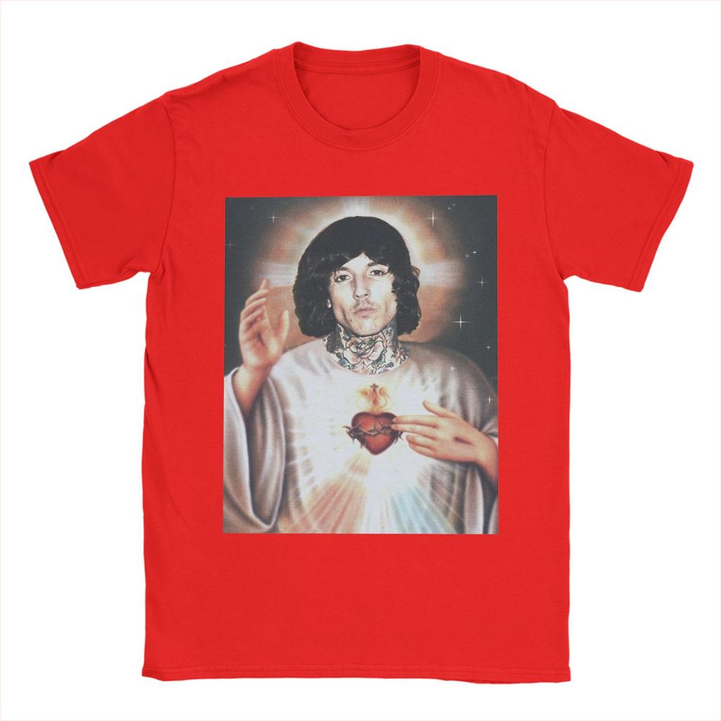 Saint Oli Sykes Brings Me the Horizons BMTH T-Shirt für Herren, tolles T-Shirt aus reiner Baumwolle, Kurzarm, Größen 4XL und 5XL