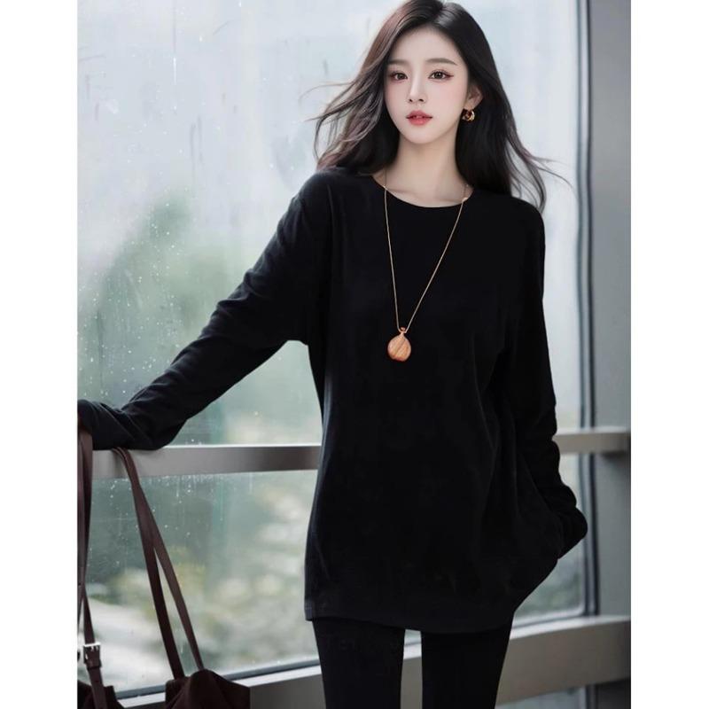 

Basic white shirt women s pure cotton top spring autumn and winter long-sleeved German velvet warm bottoming shirt 2XL