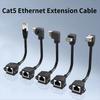 90 Degree Multi Angle RJ45 Male To Female Extension Cord Cat5E Ethernet Screw Panel Mount LAN Cable 30cm 1FT For Cabinet Network Equipment Install