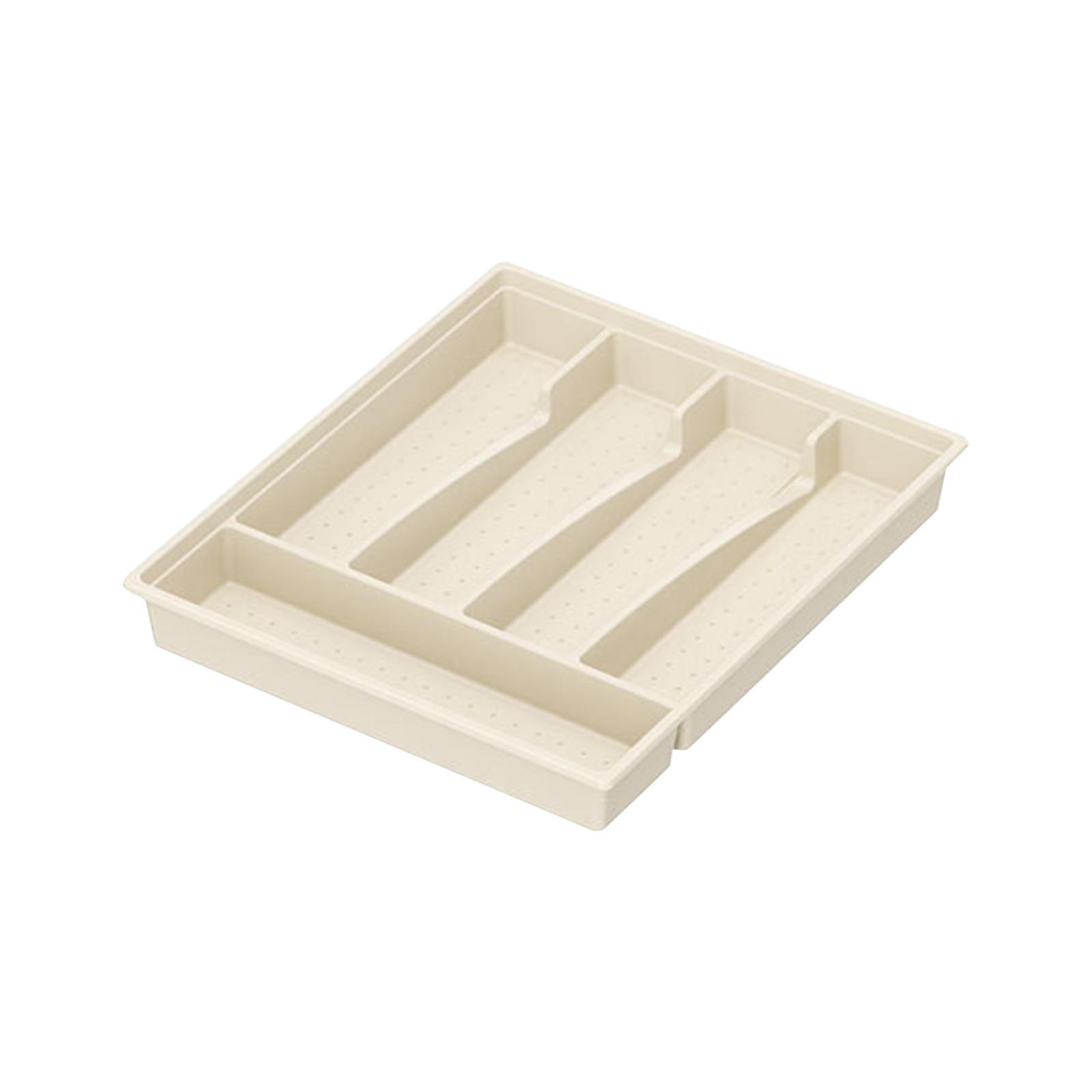 

Держатель для посуды на столешнице с крышкой, пластиковый лоток для столового серебра для ящика, органайзер для столовых приборов на 5 отделений One Size белый