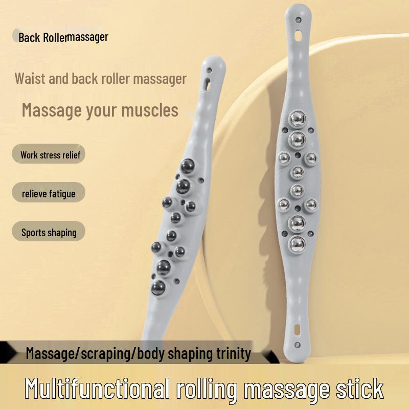 

Ergonomic Back Massager Brush with Steel Ball Rollers and Magnetic Beads
