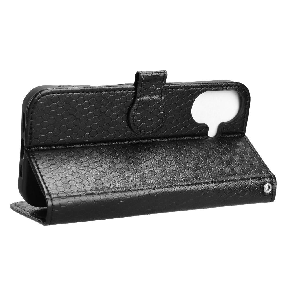For iPhone 16 Wallet Case Dot Pattern Imprint PU Leather Phone Cover
