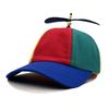Rainbow Splicing Bamboo Dragonfly Propeller Soft Top Baseball Cap Sunshade Cap Children Adult Parent-Child Hat