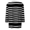 Women's Fashionable Casual Round Neck Three,quarter Sleeve Striped Printed T,shirt Top