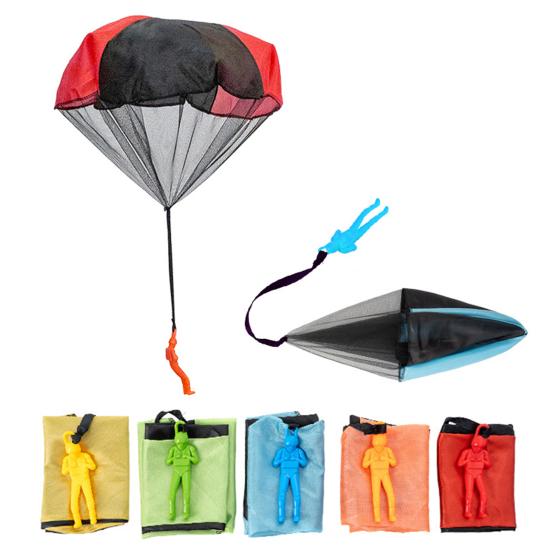 3 Bucăți Jucărie Parașută pentru Copii Jucării de Curte în Aer Liber Promovează Jocul Activ Vârste 3+ Mini Parașută Zmeu din Nailon Fără Încurcături pentru Jocuri de Grup Petreceri de Ziua de Naștere