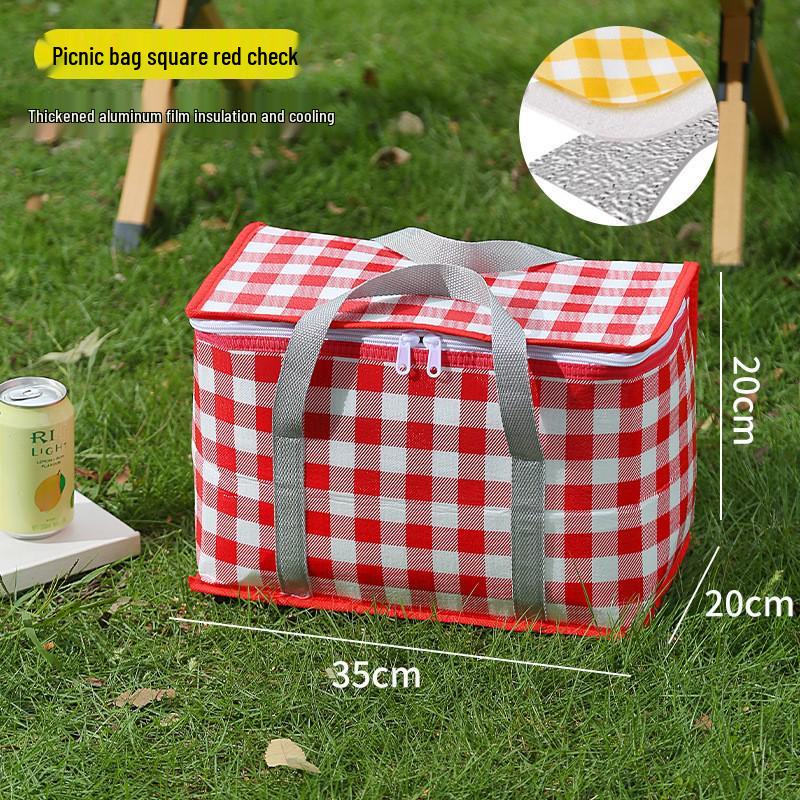 Tragbarer Faltbarer Isolierter Picknickkorb mit Kühlakku für Outdoor-Camping und Frischhaltung