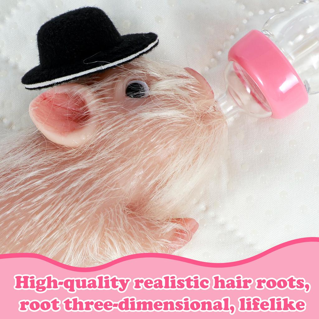 Silicone Piglet Soft Mini Realistic Pig Doll Toy Cute Newborn Silicone Piggy Ornaments with Accessories Children Christmas Gift