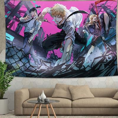 Grupa postaci z anime Gobelin ścienny Ostry manga estetyka Dekoracja ścienna Sypialnia Pokój studencki Wystrój domu