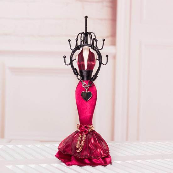 Mini Manequim Suporte de Joias Manequim Feminino Organizador de Joias com 8 Ganchos Suporte de Exibição de 2 Níveis para Colares Pulseiras Brincos Anéis