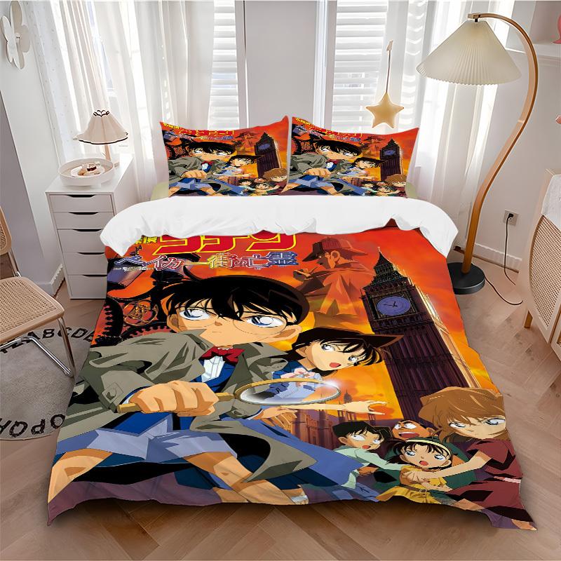 

3pc Detective Conan Bedding Set Guest Room Bedroom Decor Christmas Halloween Decor Birthday and Holiday Gifts- All Seasons 3pcs Quilt 073 135x200cm